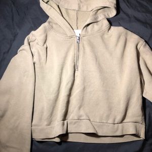 Olive green crop hoodie